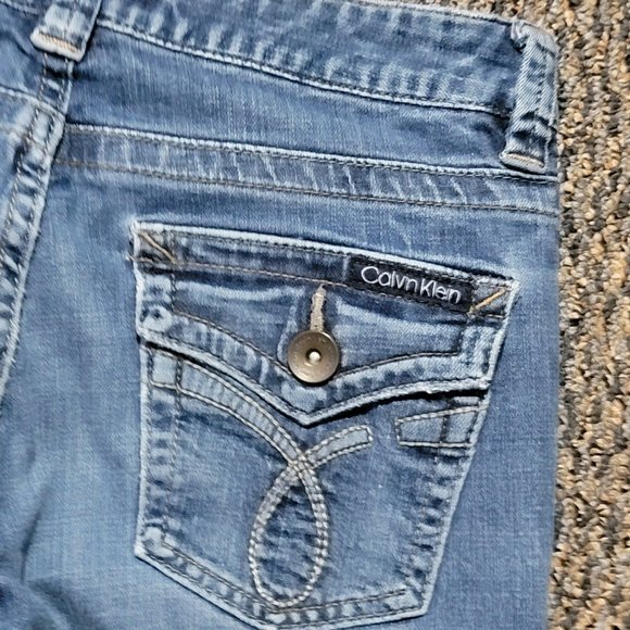 Vintage Calvin Klein Lean Bootcut Blue Jeans Size 4 EUC - Picture 13 of 16